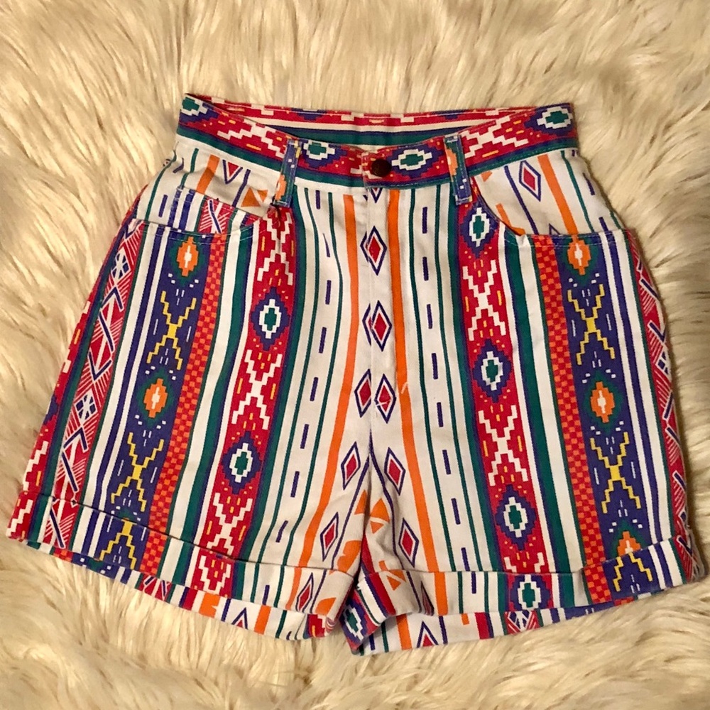 Vintage tribal print shorts